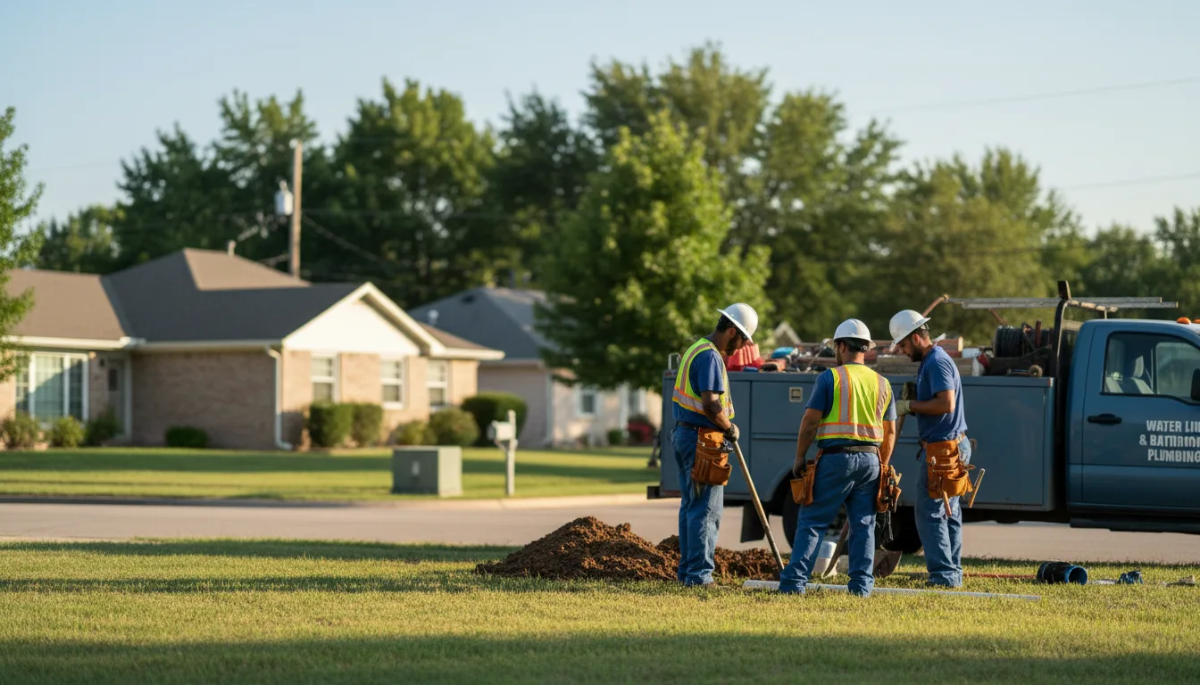 Residential water line and bathroom plumbing service in Hutchinson, PA